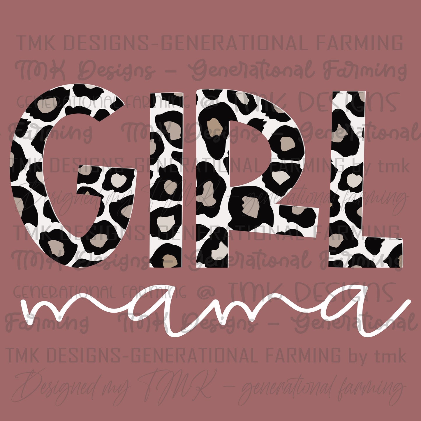 Girl Mama cheetah print digital design downloadable PNG file for sublimation and dtf printing