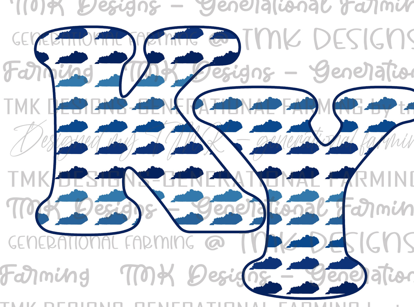 Ky state bubble logo - made for DTF printing on darks or sublimation printing on lights.