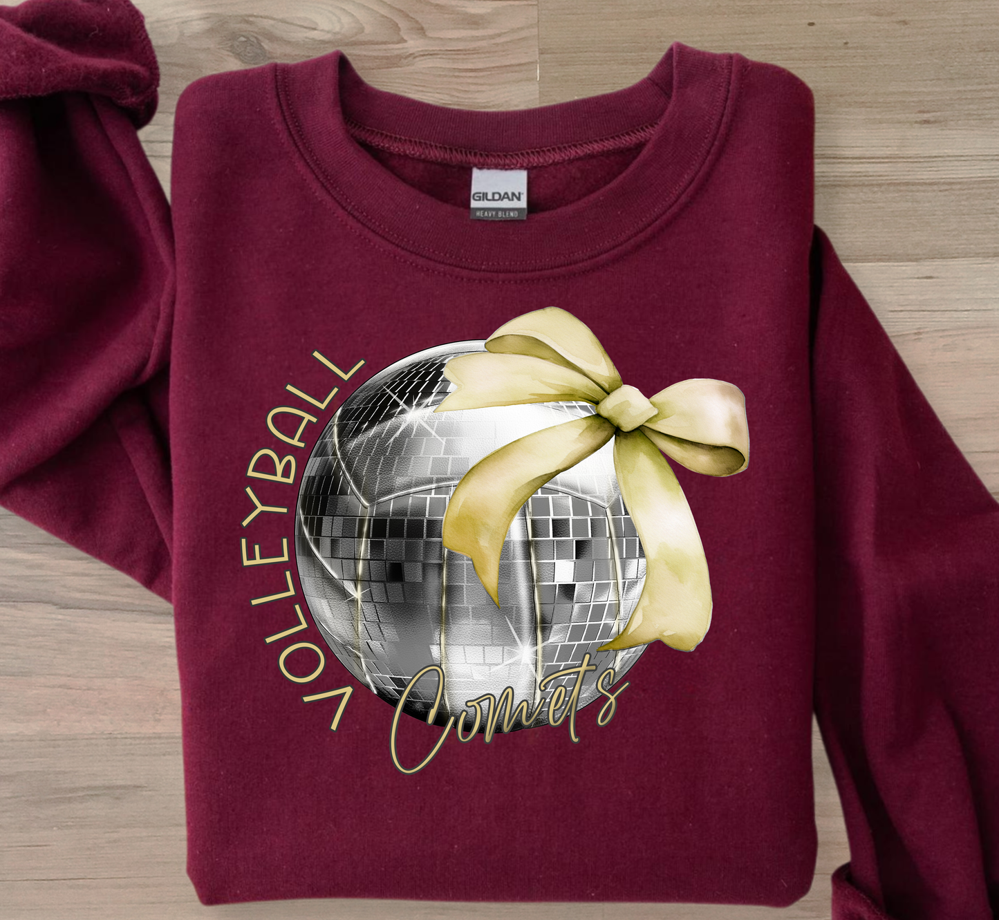 Digital volleyball disco design bow text or no text