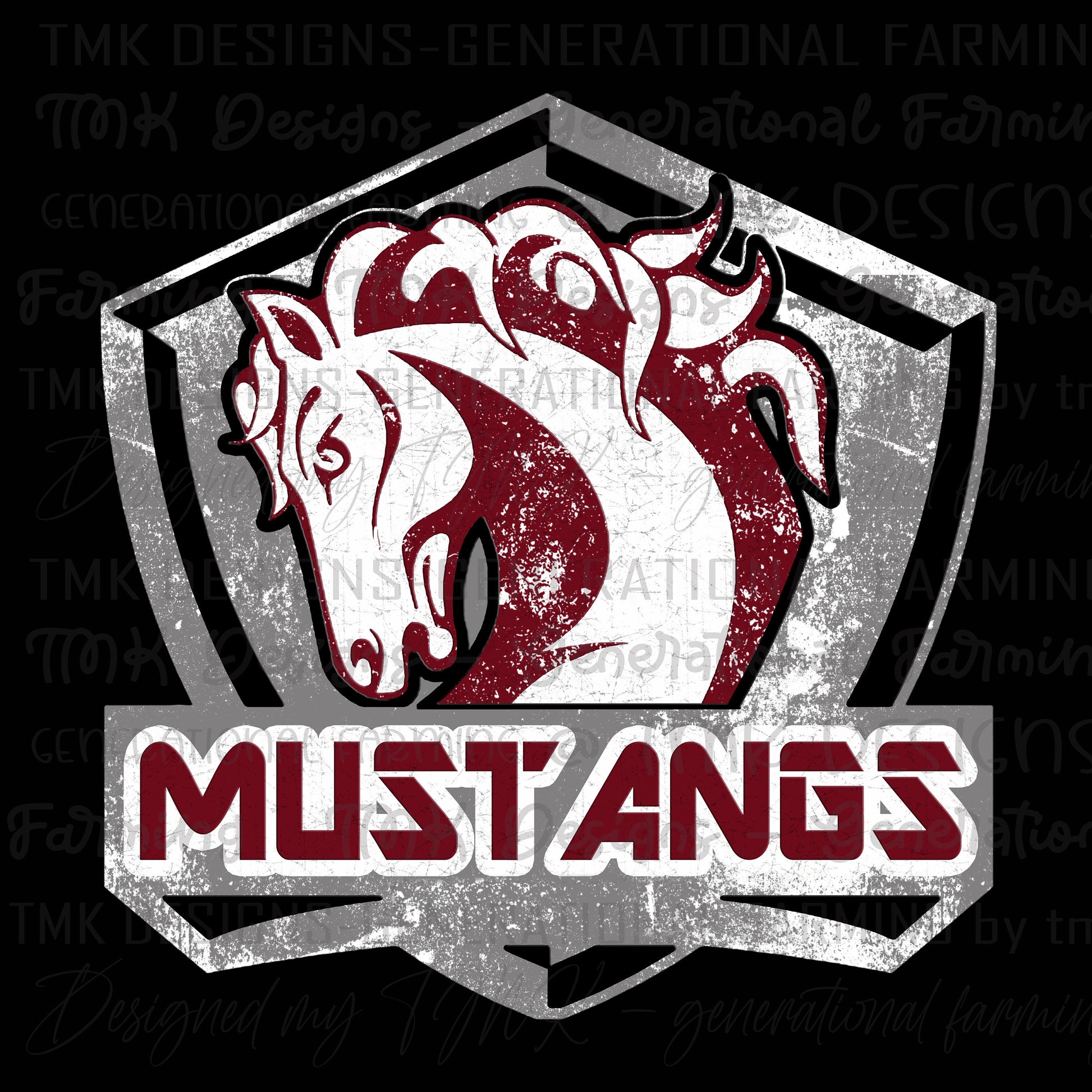 Mustang school logo in high resolution downloadable Png and JPG format for sublimation or Dtf printing