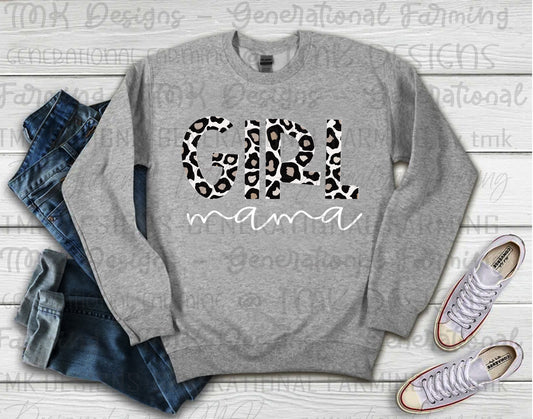 Girl Mama cheetah print digital design downloadable PNG file for sublimation and dtf printing