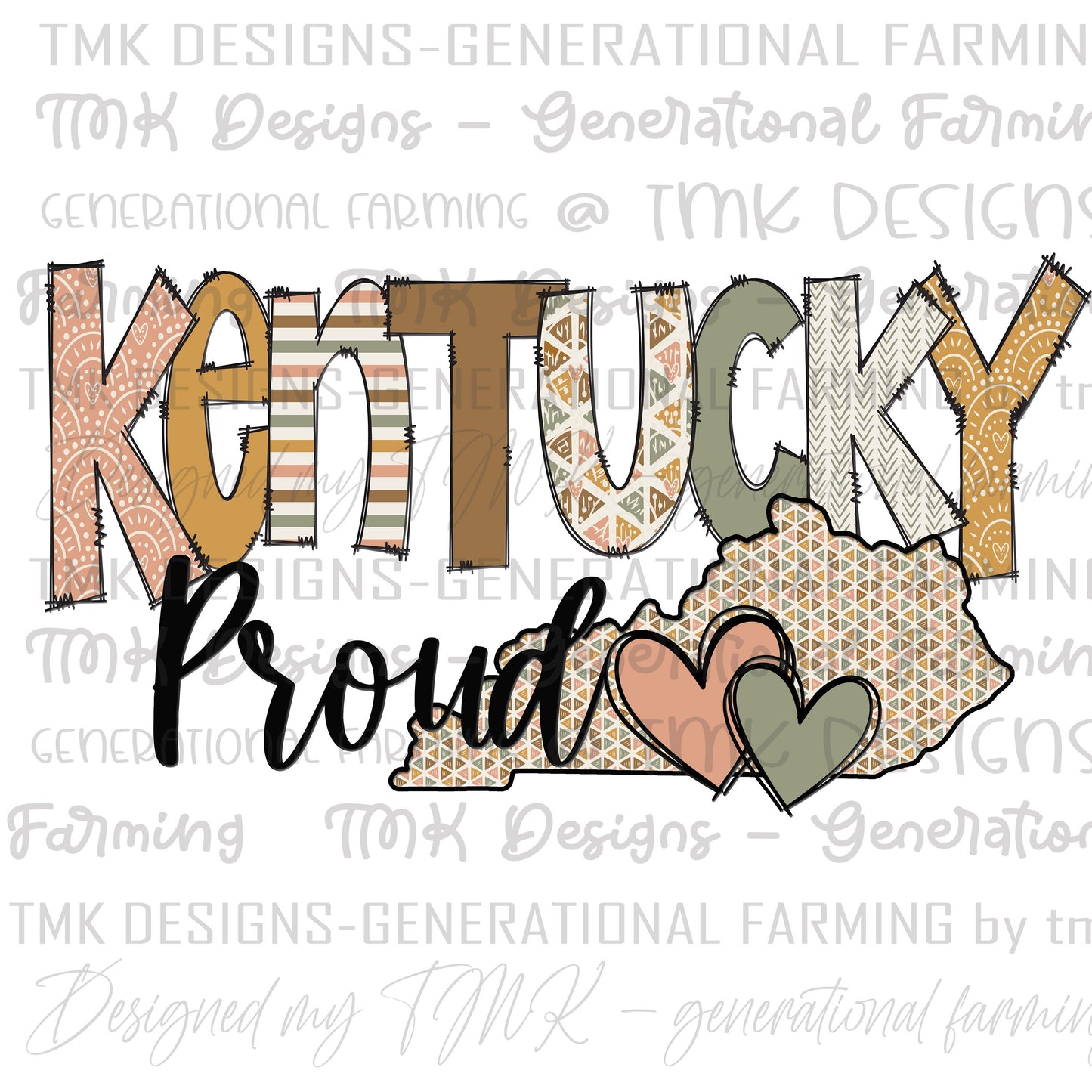 Kentucky Proud neutral colors PNG format for sublimation and Dtf printing