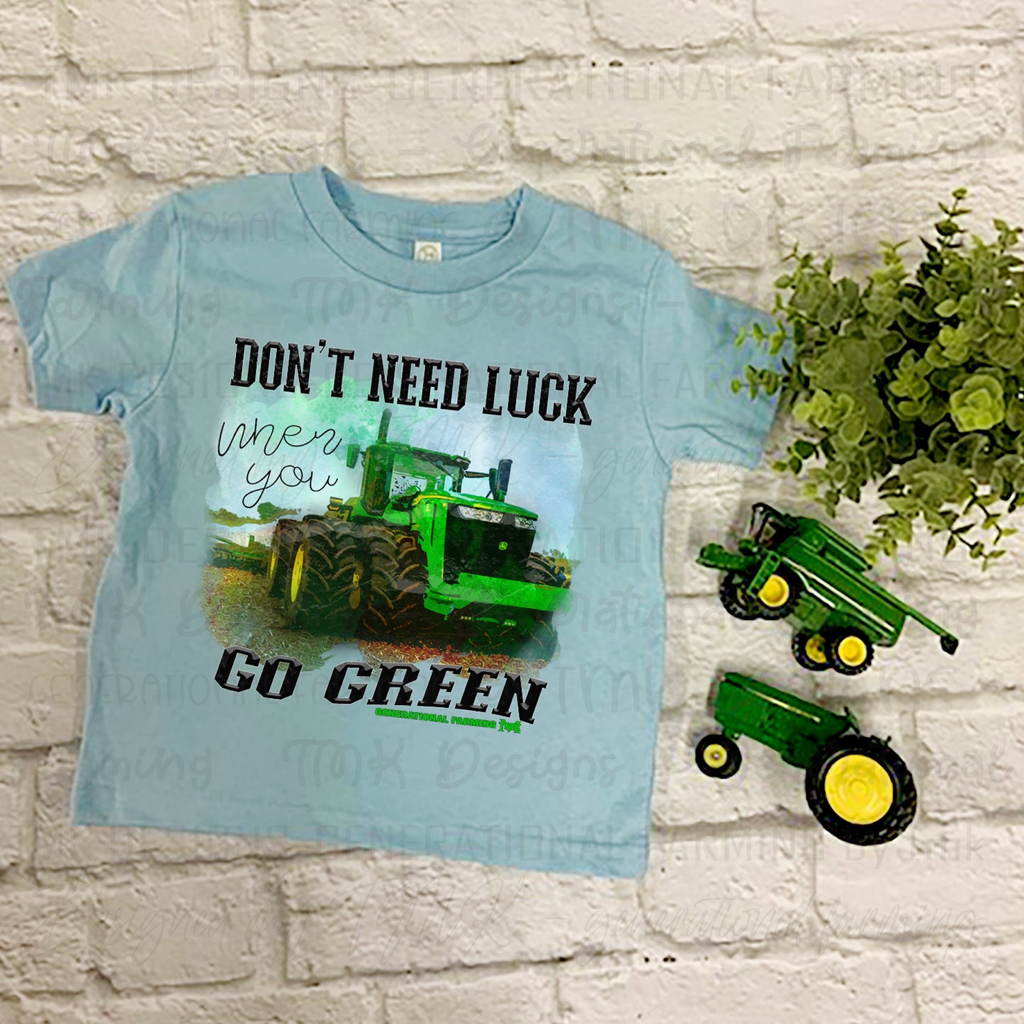 John Deere for a Lucky St. Patrick's Day shirt!!! This is a digital download in PNG format to be use for sublimation or DTF printing.