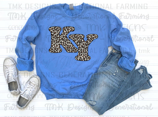 Ky state bubble logo cheetah- made for DTF printing on darks or sublimation printing on lights.